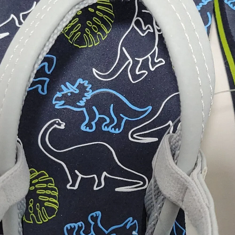 Reef Flip Flop Sandals Toddler Boy Size 12 Ahi Dino Dinosaur Gray Blue Backstrap